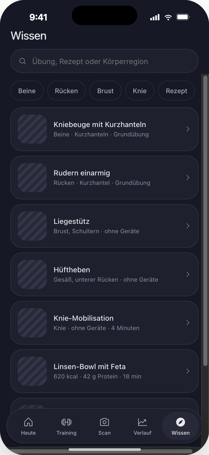 Übungen und Rezepte